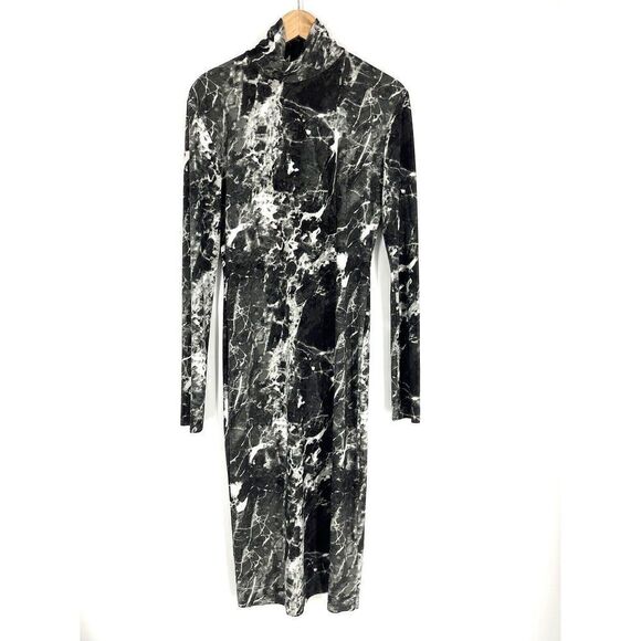 Norma Kamali x KamaliKulture Dress Size Medium Turtleneck Tie Dye Sheath Midi - Picture 1 of 8